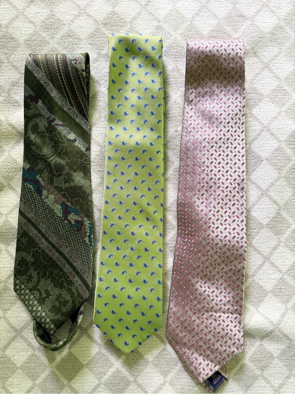 Men's Shades of Green Neckties - Set of 3
